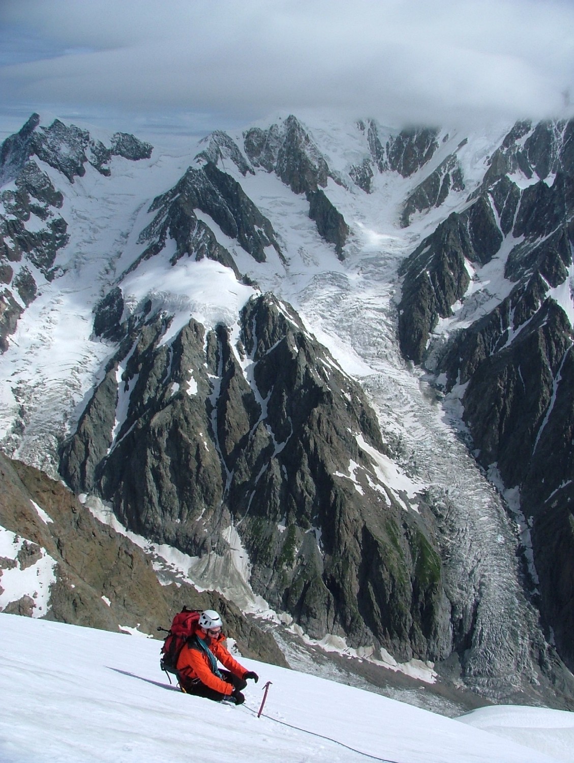 Tré la Tête, depuis l'aiguille E, état de la montée au Mont Blanc par les aiguilles Grises (!!! refuge Gonella fermé !!!)