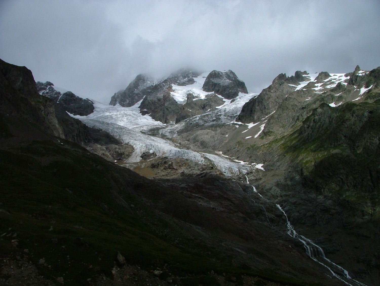 Tré la Tête, glacier de la Lex Blanche, versant sud des aiguilles de Tré la Tête, glacier du Pt Mt Blanc