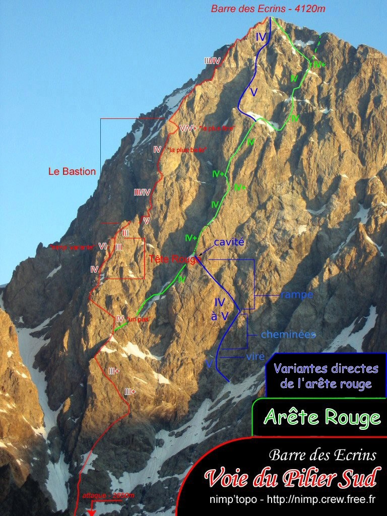 Barre des Ecrins, face SE