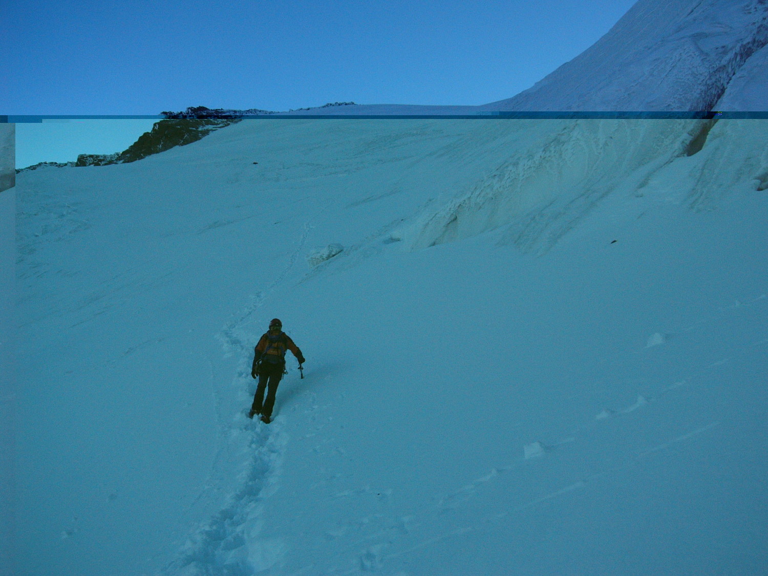Pour atteindre l'arête sommitale du Fletschhorn