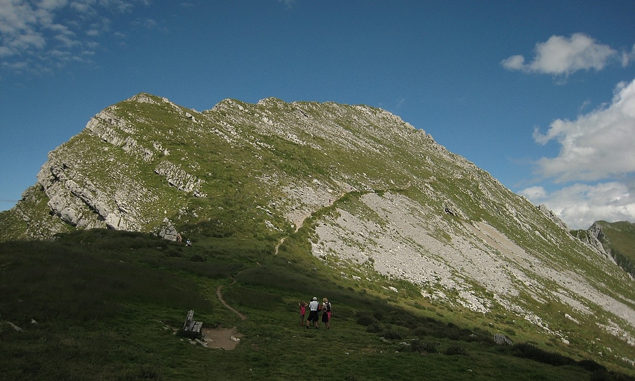 pentes sommitales SE du Kaiseregg depuis le Kaisereggpass