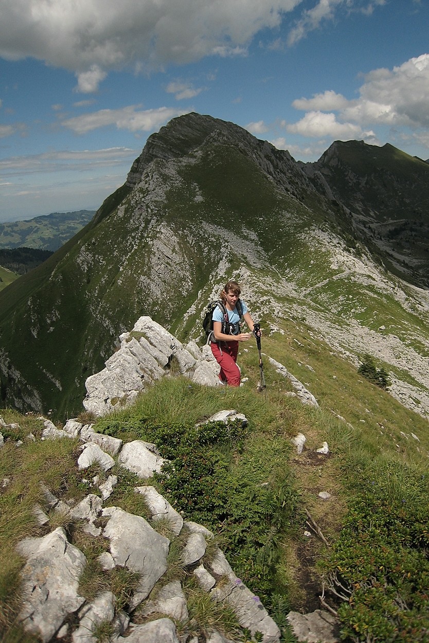Traversée N>S du Kaiseregg (au fond) vers Golmly