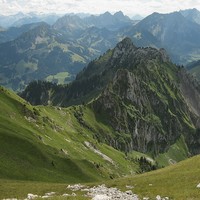 Col Golmly (à G) au pied du Chällihorn (à D)