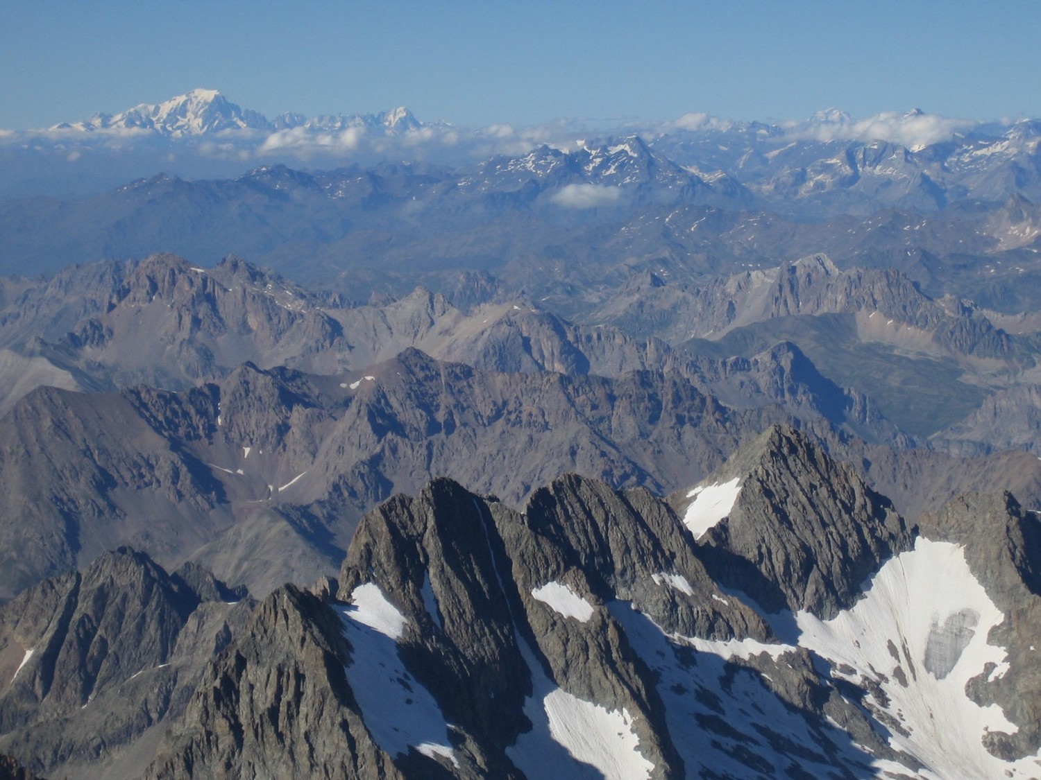 Mont Blanc, Verte, Droite, Dent du Géant, arete de Rochefort, grdes Jorasses