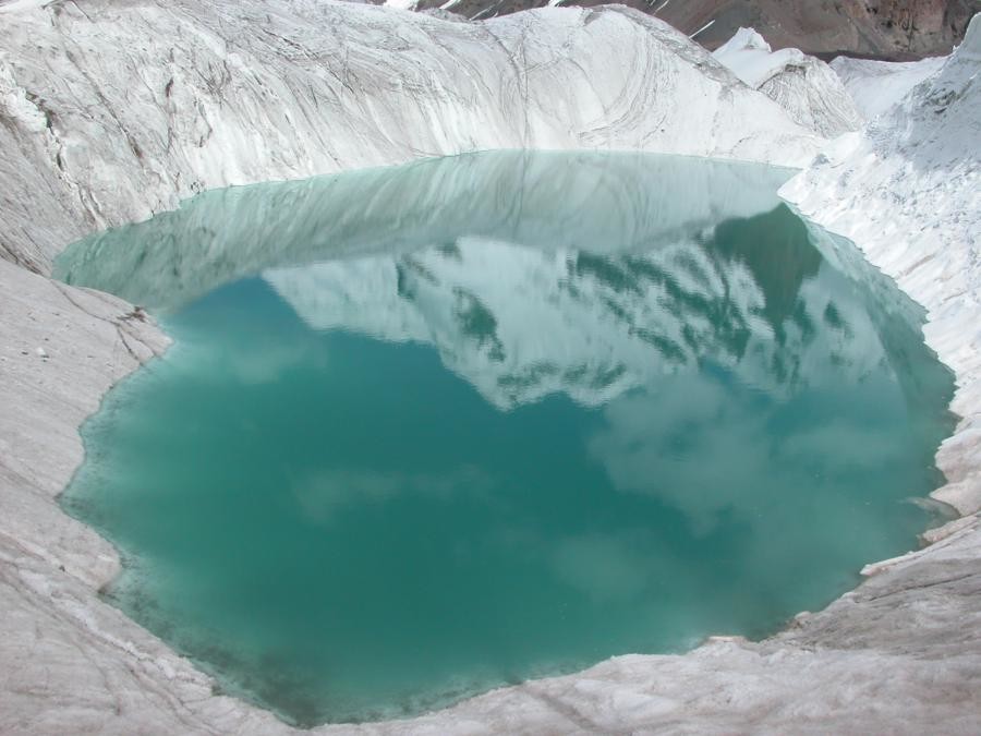 Turquoise sur le glacier Sviodochka