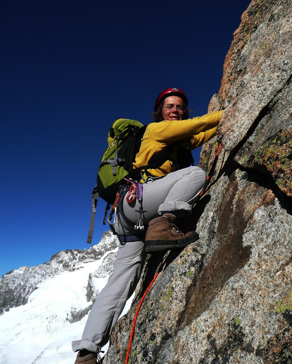 Agnès sur l'arête SE du Jägihorn