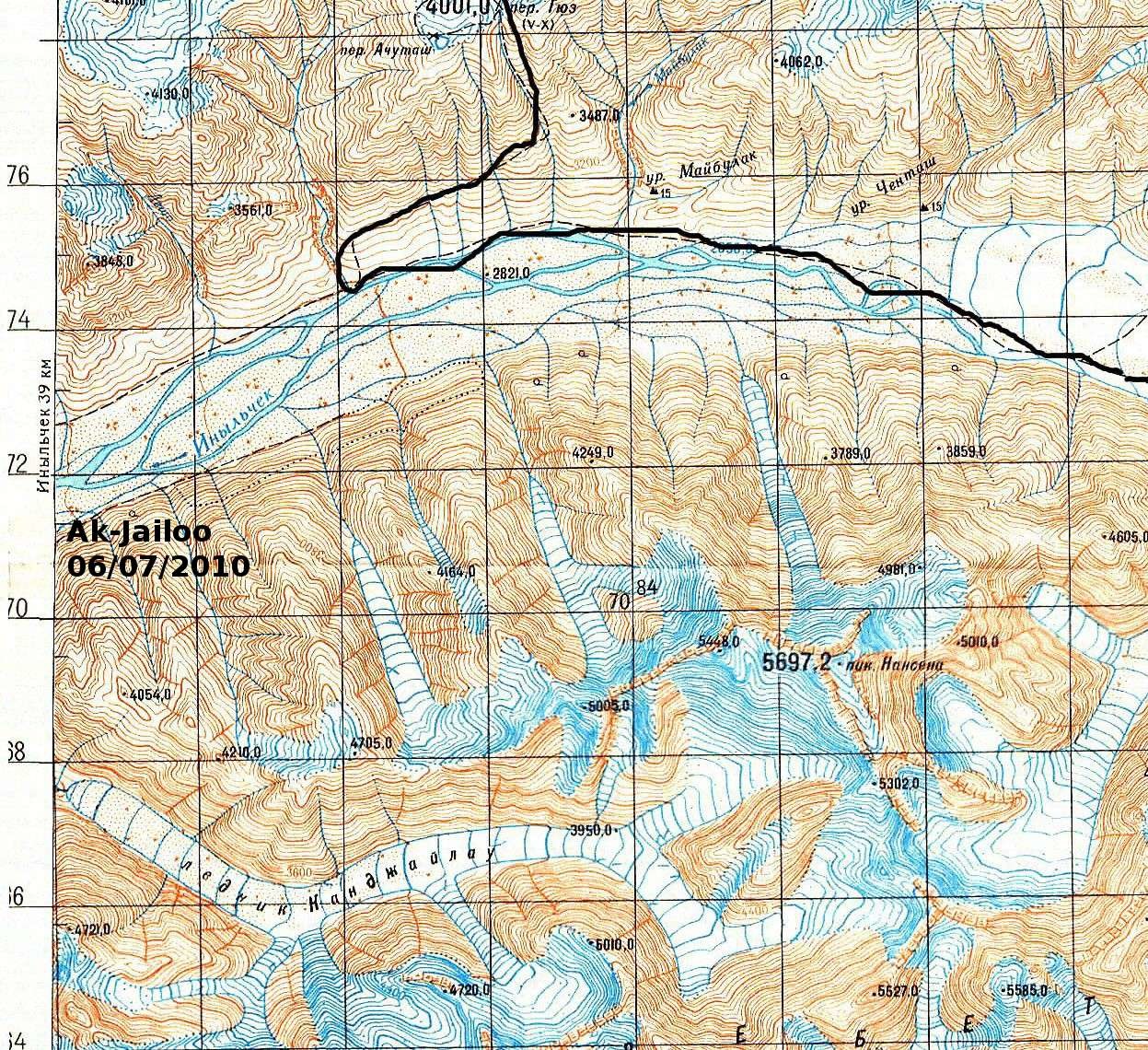 progression sur l'Engilchek 1