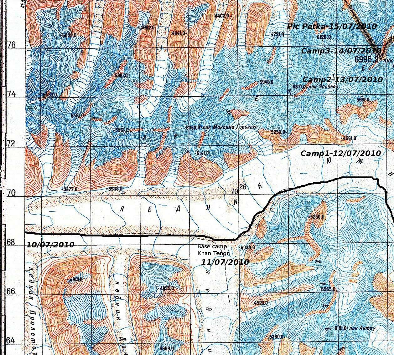 progression sur l'Engilchek 4