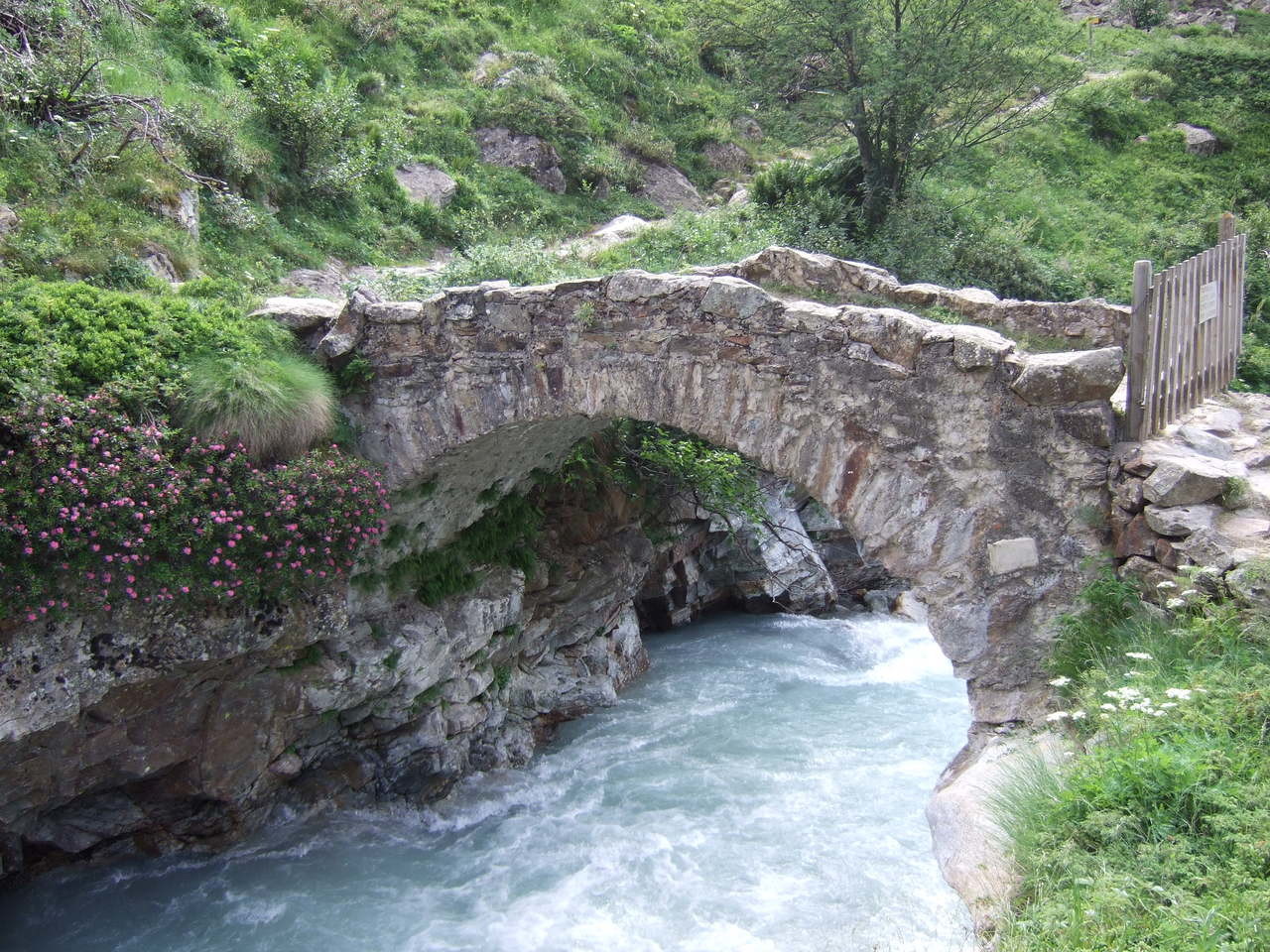 Pont en montant à la Lavey
