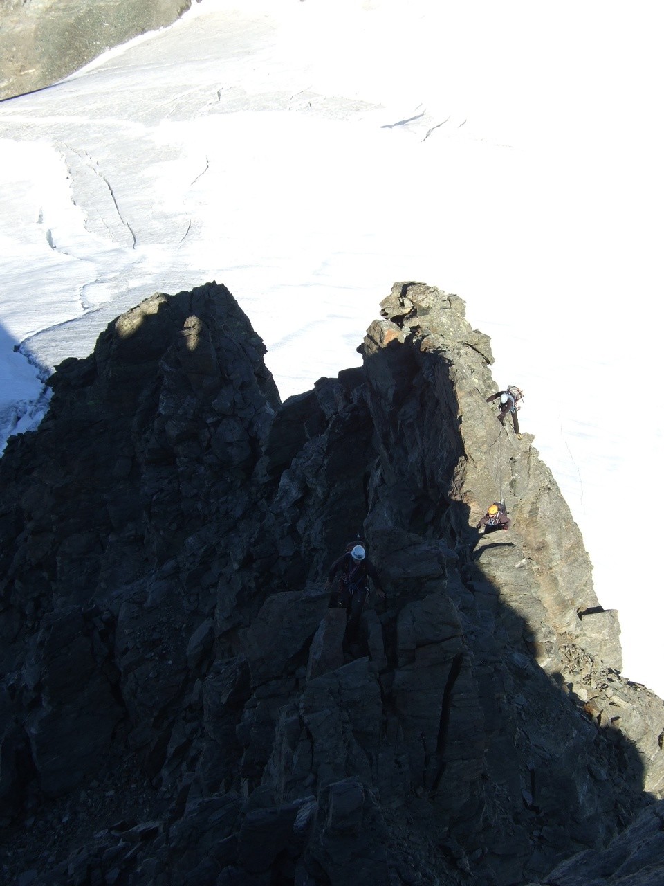 Début de l'arête W du Breithorn de Lauterbrunnen