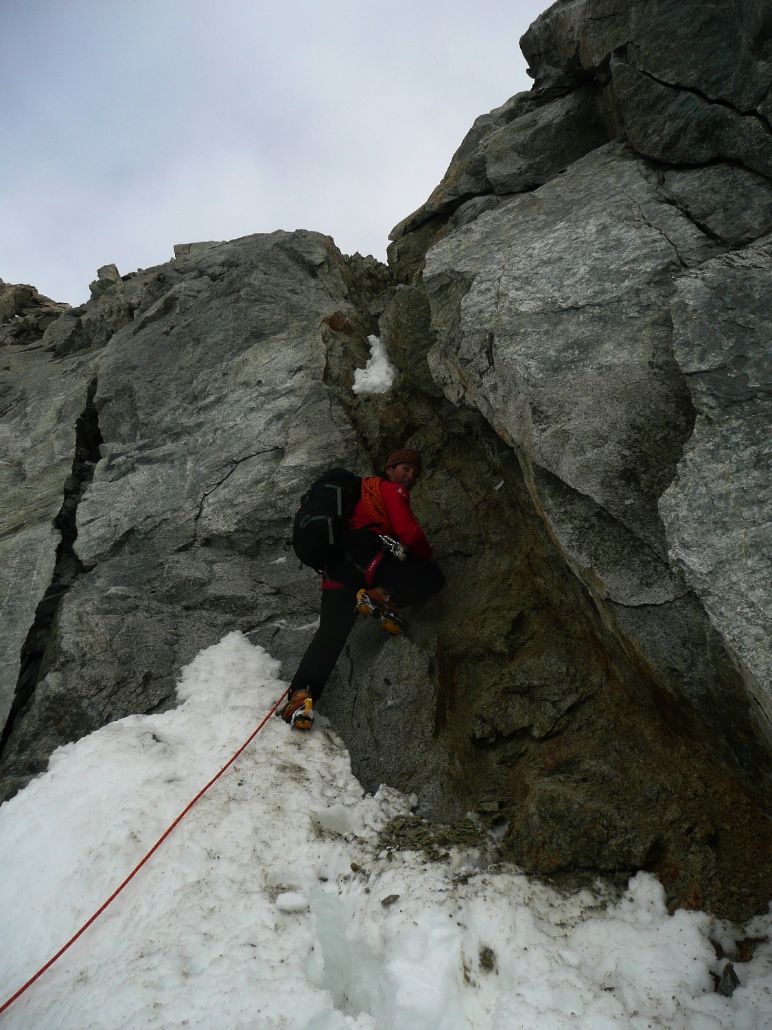Versant S du Gredetschjoch, couloir du rappel