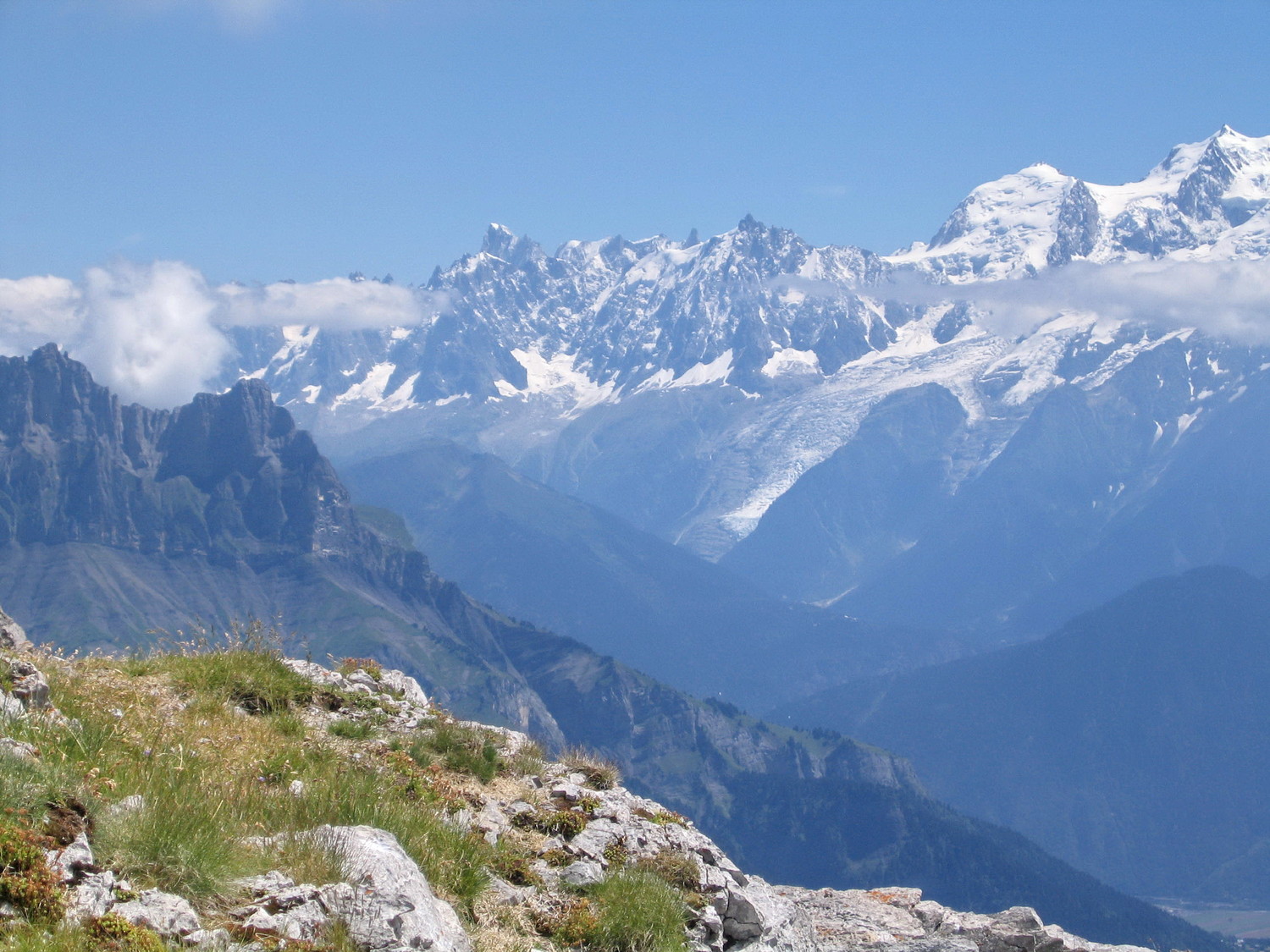 grandes jorasses et aig de chamonix, du sommet
