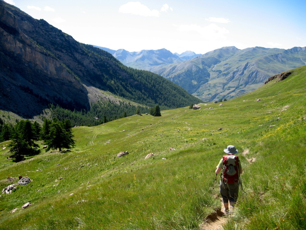 Descente par le vallon de Plate Lombarde