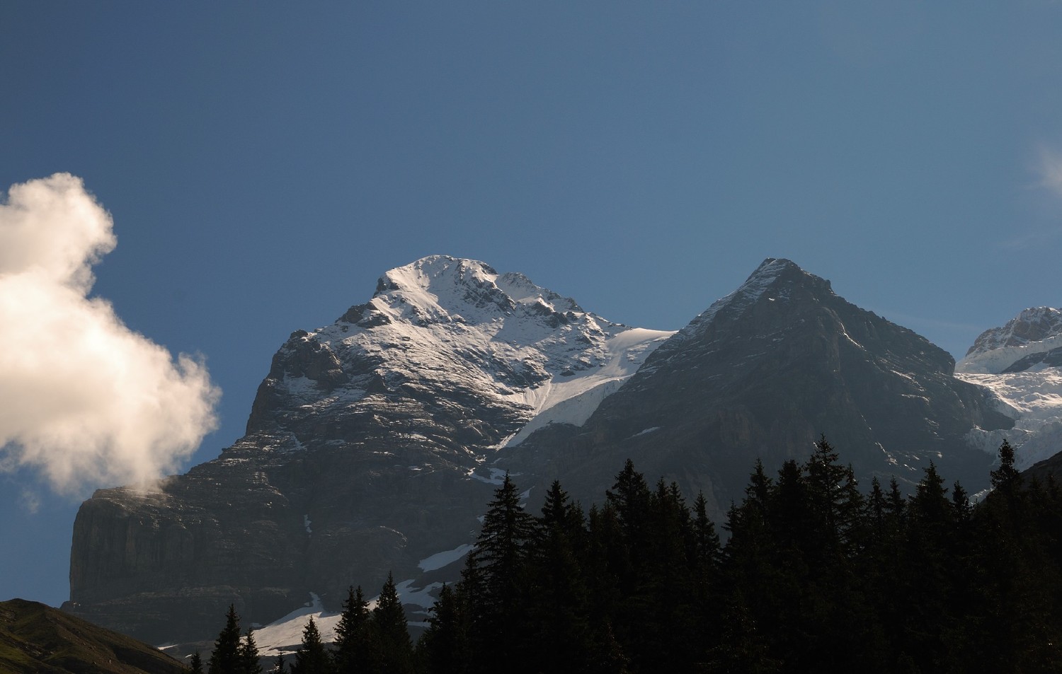 Face W de l'Eiger vue de Biglenalp