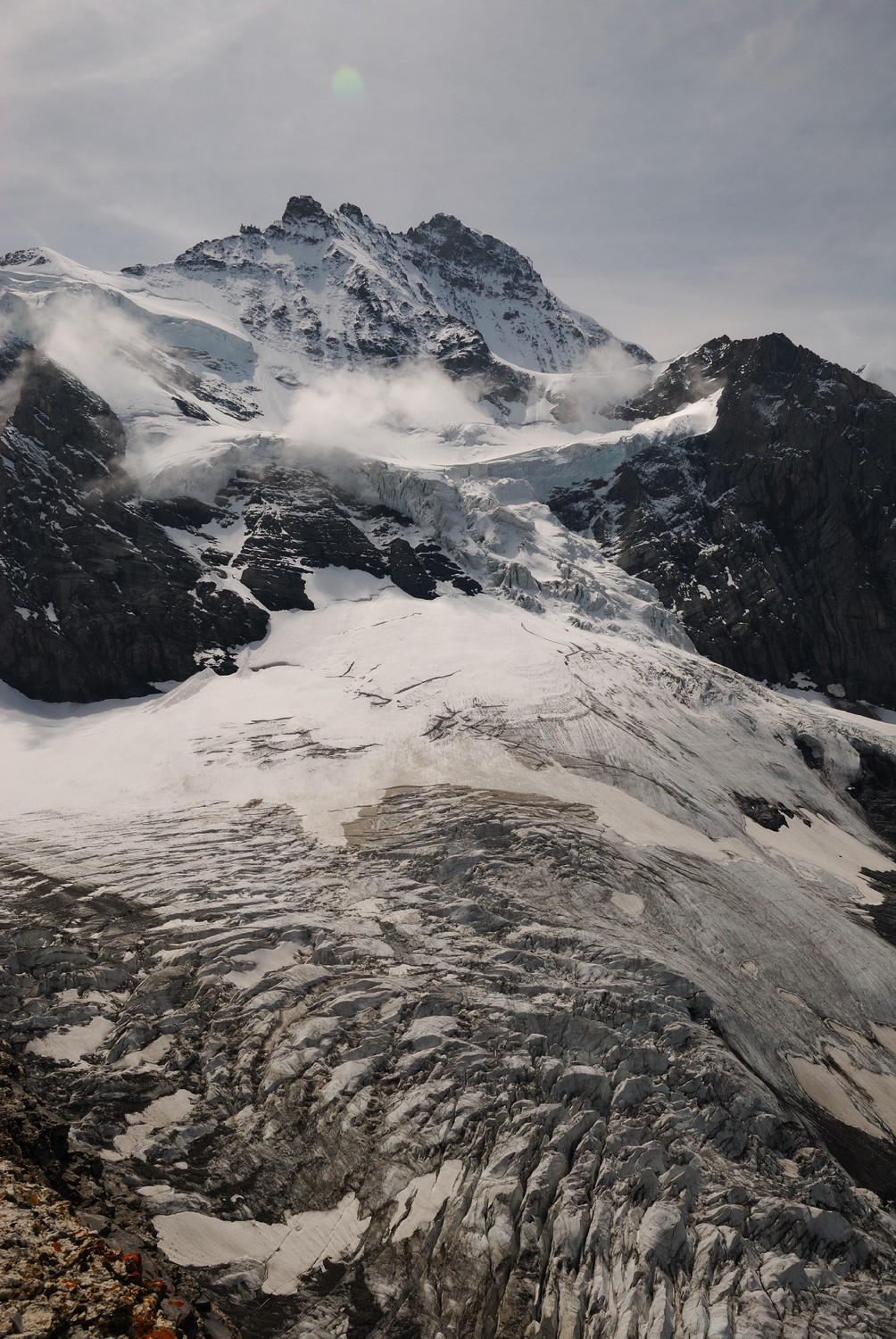 Face N de la Jungfrau et glacier de Guggi
