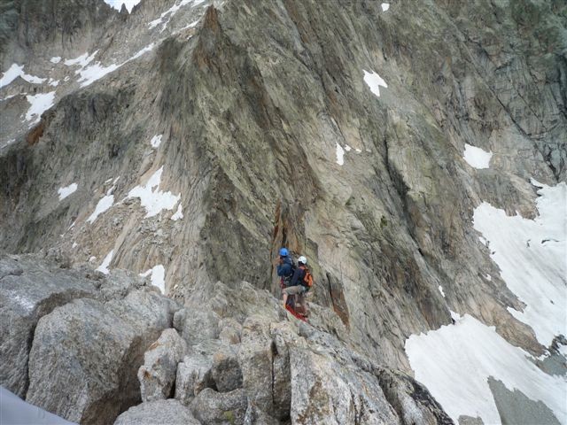 Aiguille Dibona - vue du sommet sur le rappel