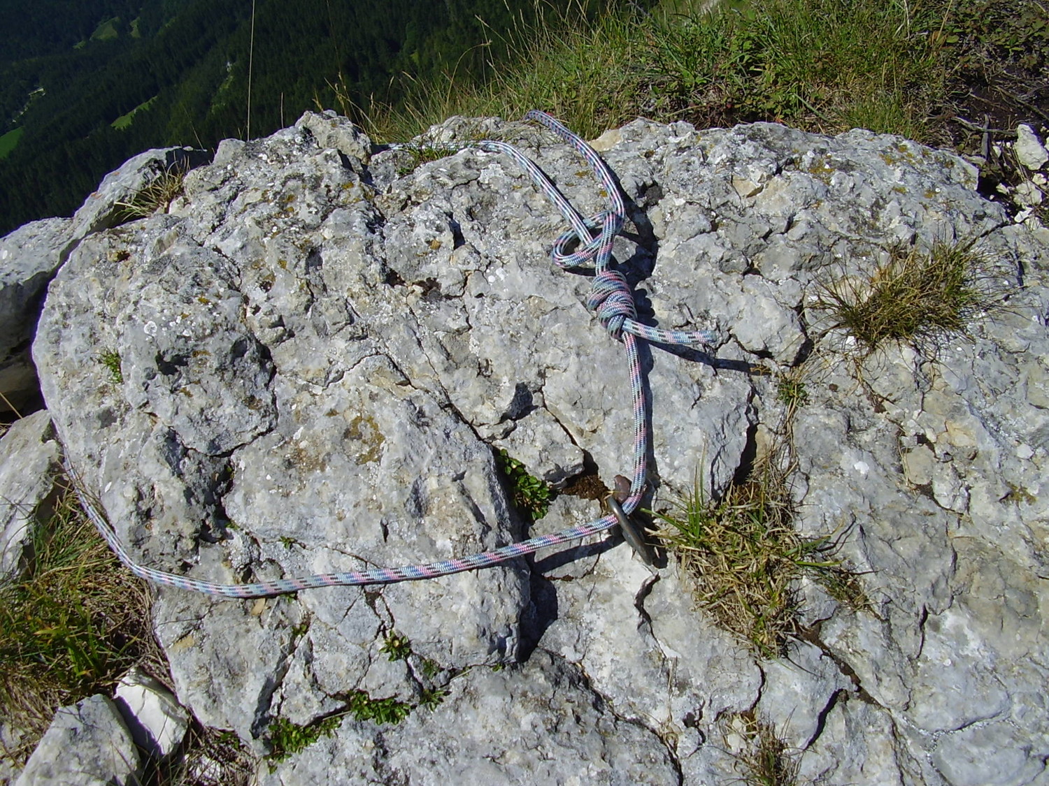 le rappel de 10m sur l'arete