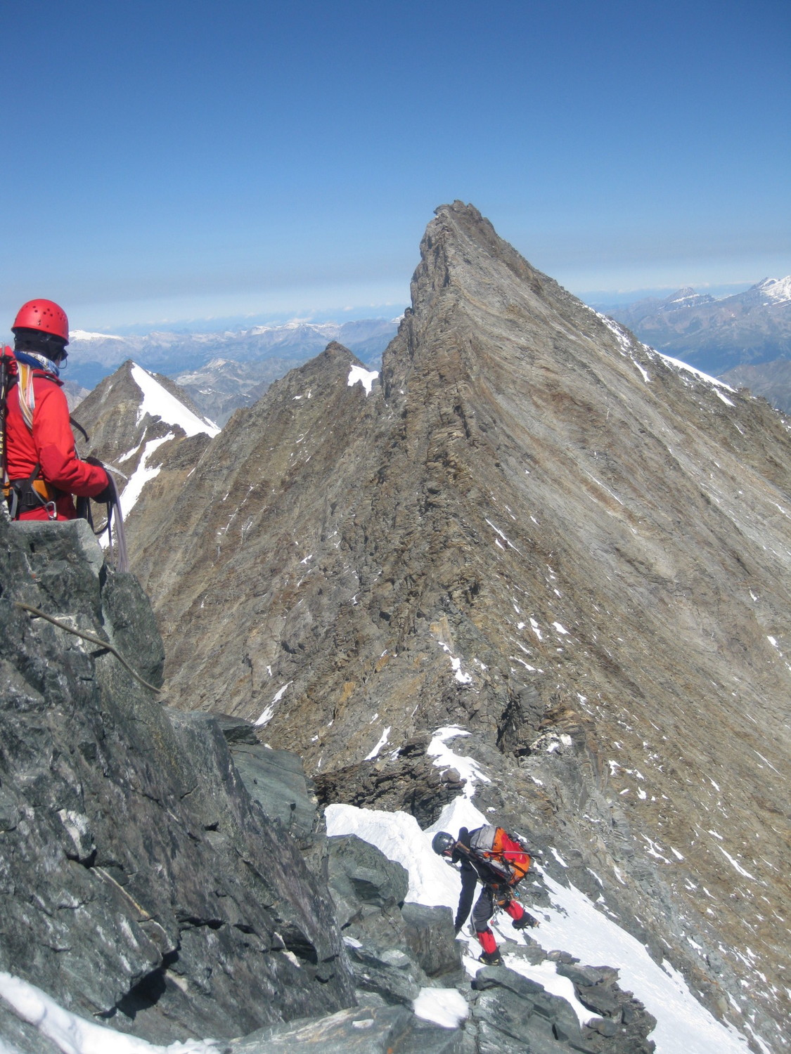 Au départ de la traversée vers le Nadelhorn