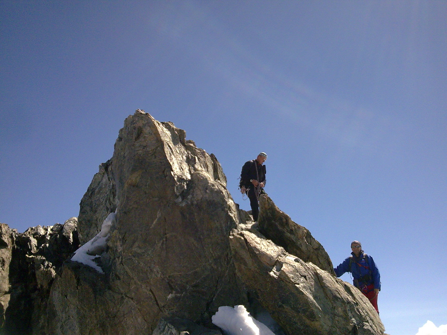 Alain et Olivier au sommet du Breithorn central