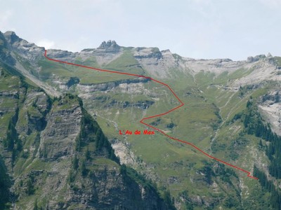 Accès à la brèche sur l'arête des 3 Merles