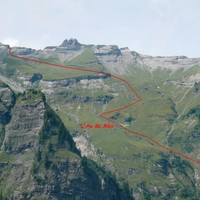 Accès à la brèche sur l'arête des 3 Merles