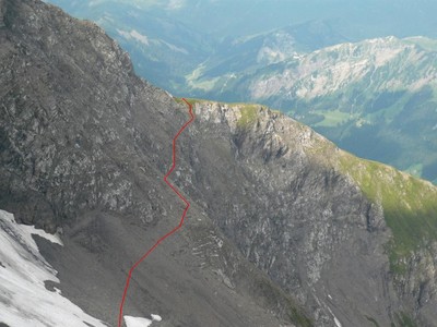 Tracé entre glacier de Chalin et arête de Soi