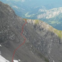 Tracé entre glacier de Chalin et arête de Soi