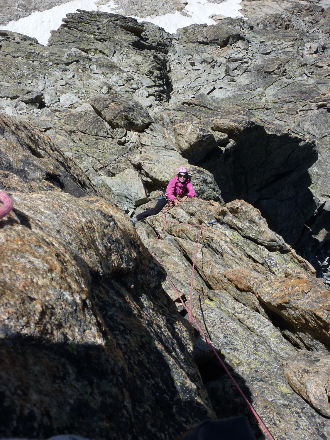 Arête W de la centrale du Soreiller - La 2ème longueur en IV