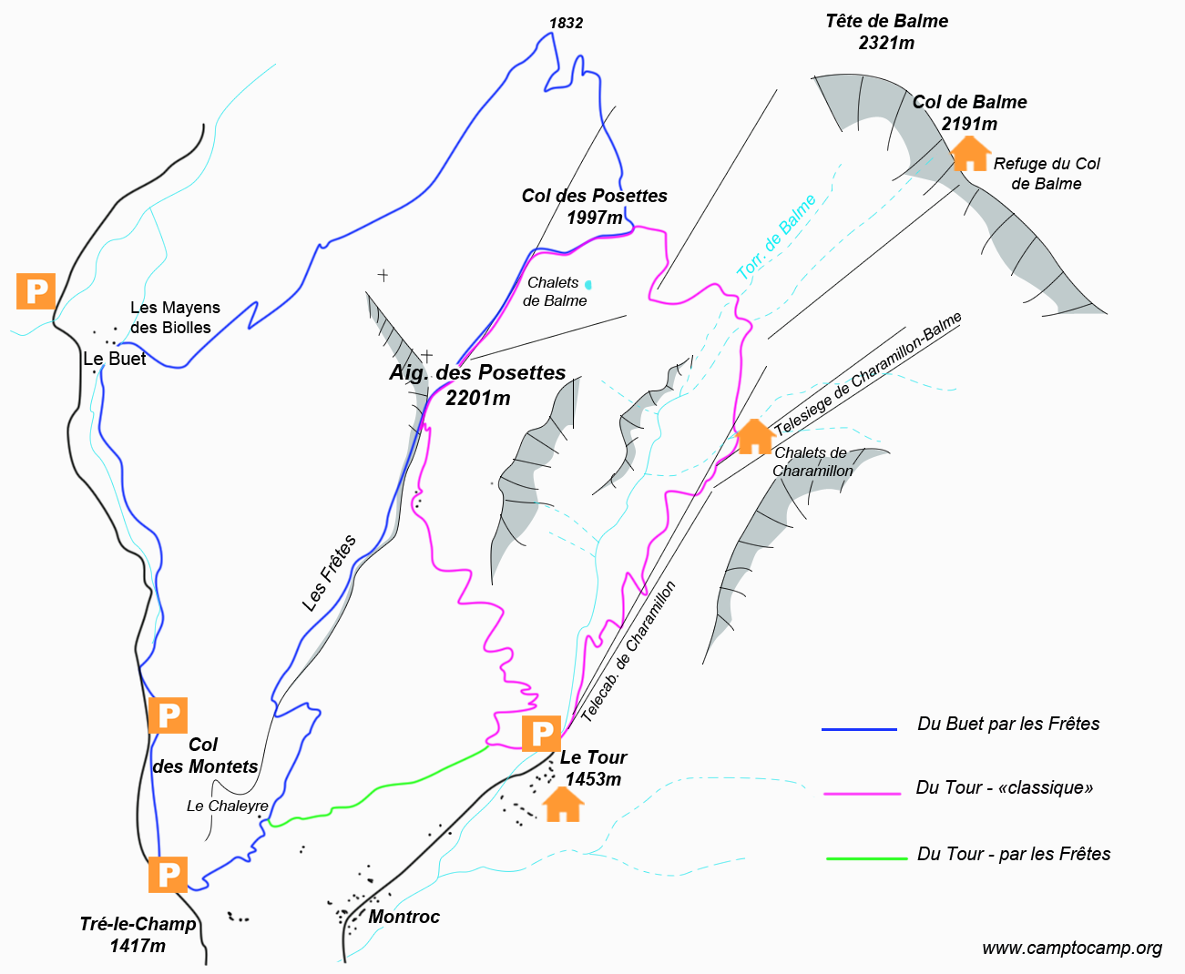 Topo : Aiguillette des Posettes