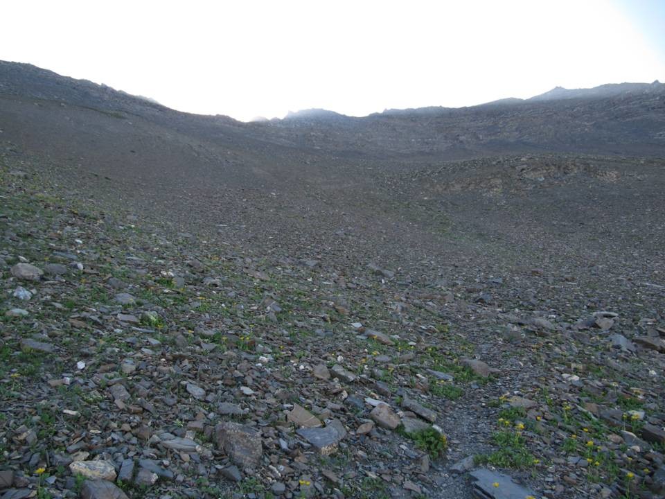 Sentier - éboulis stable vers 2400 m