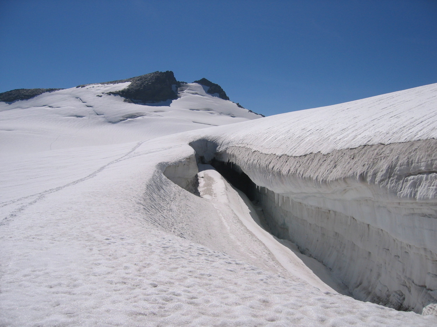 Belle crevasse au niveau du Col des Vedettes