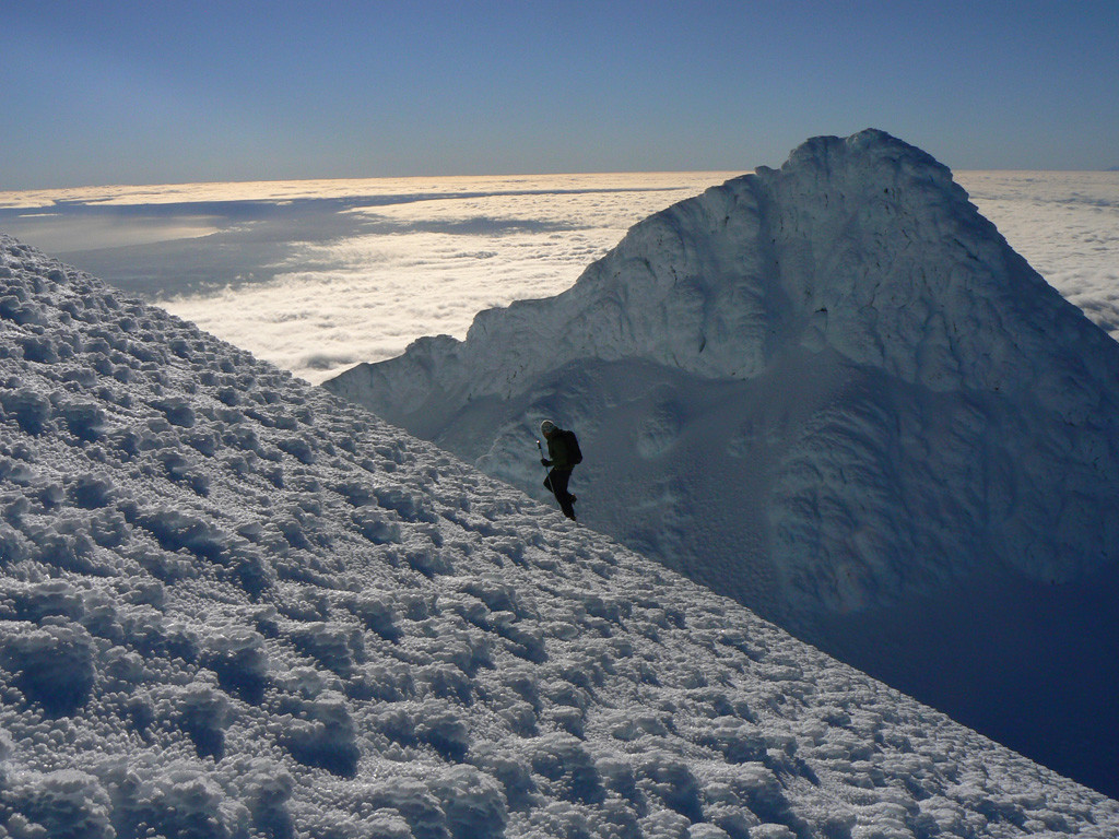 arrivée au sommet du Taranaki