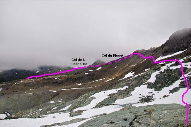 Accès au glacier des Roches Blanches