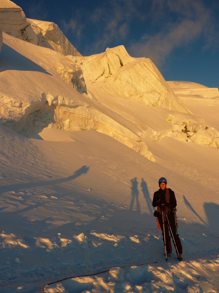 lever de soleil sur les séracs