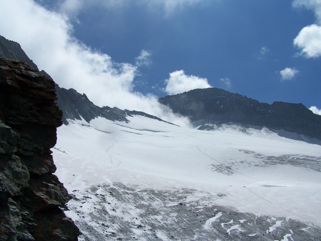 Arête des roches rousse, pte Marie et l'ouille d'Arberon vu du col d'Arnès (tour de la bessanèse)