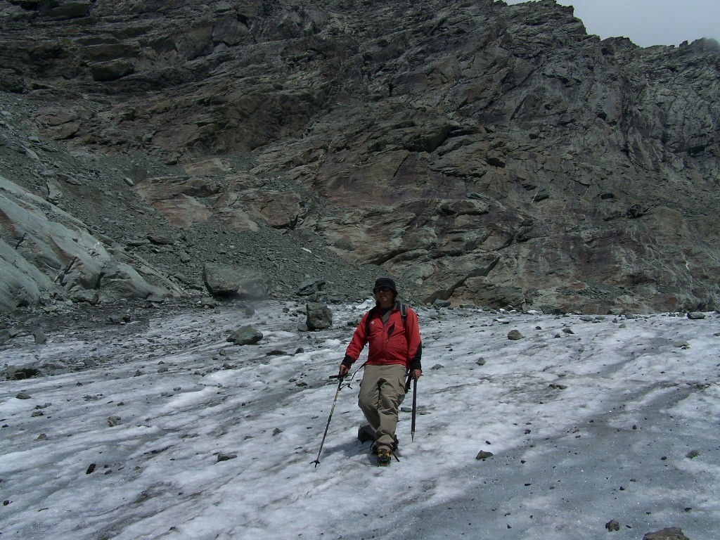 Jérôme sur la glacier d'Arnès (tour de la bessanèse)