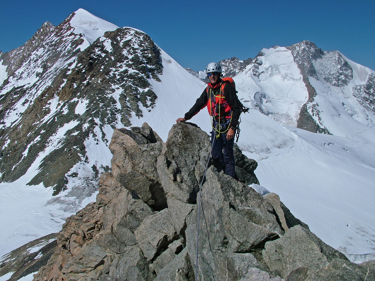 Sulla cresta W del Palù Ovest (Piz Spinas)