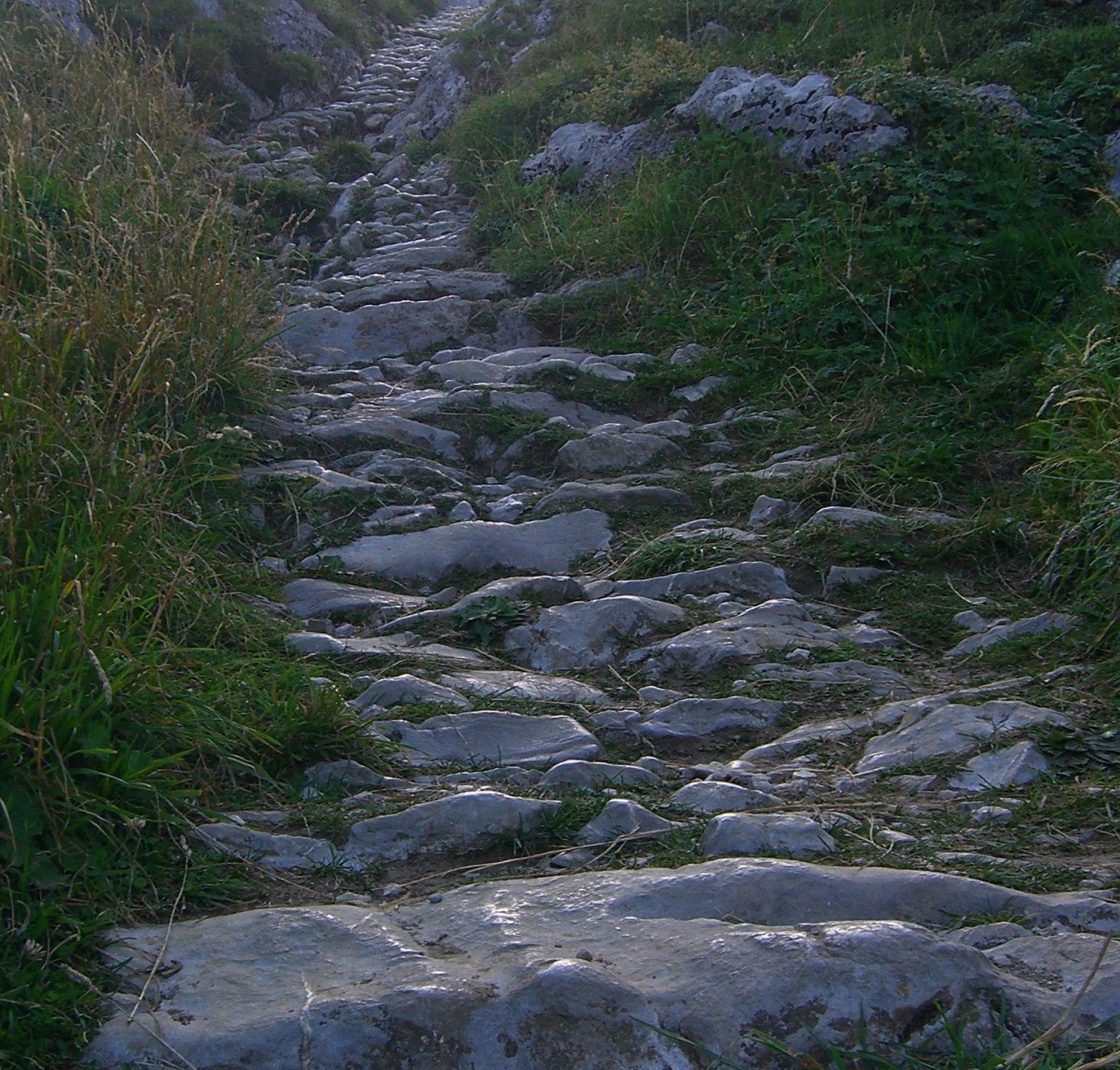 Jalouvre:chemin suintant le vibram après un dimache de beau temps