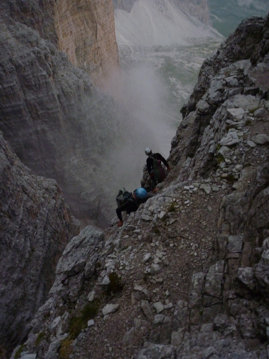 Voie Comici, descente sur le versant sud