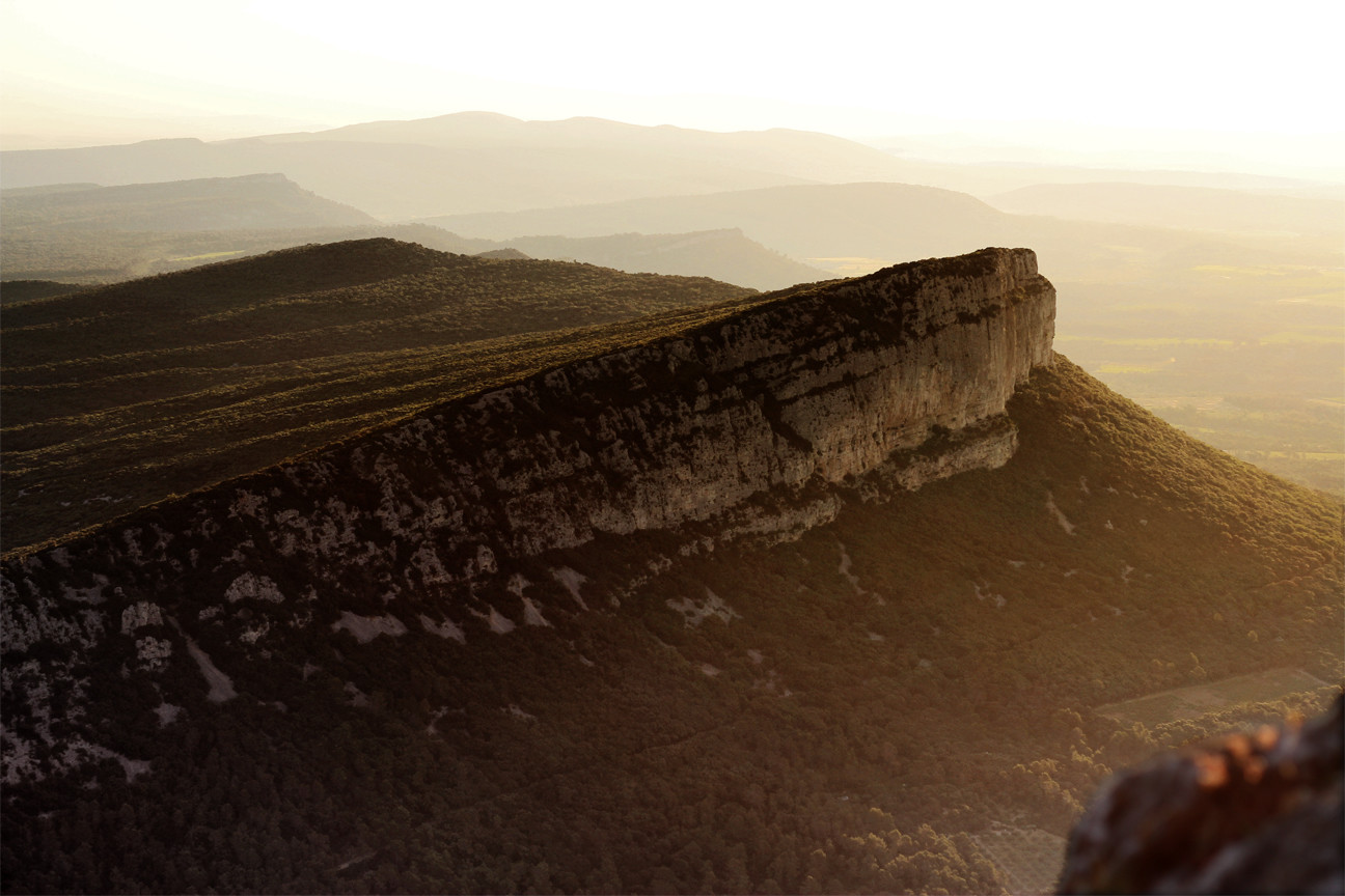 L'Hortus vu du Pic Saint Loup un matin de juillet