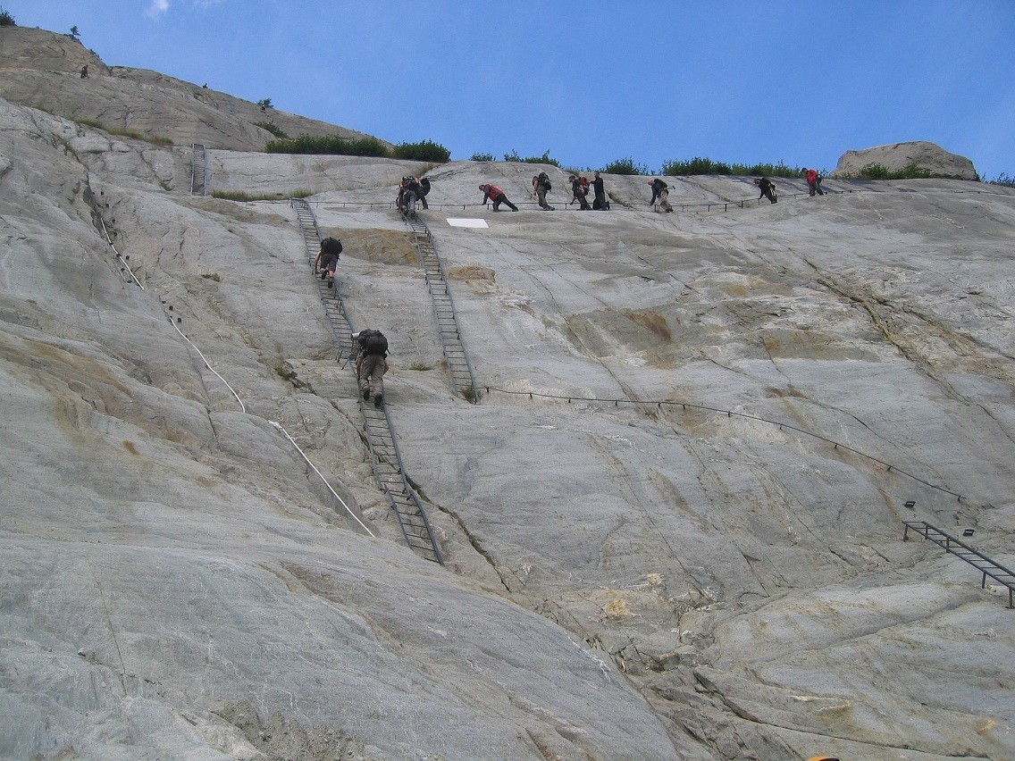 descente sur la Mer de Glace -echelles