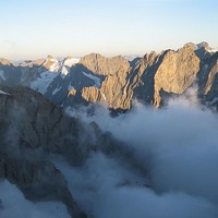 Meije - Voie normale et traversée : la vue depuis le bivouac du Glacier Carré... pas mal...