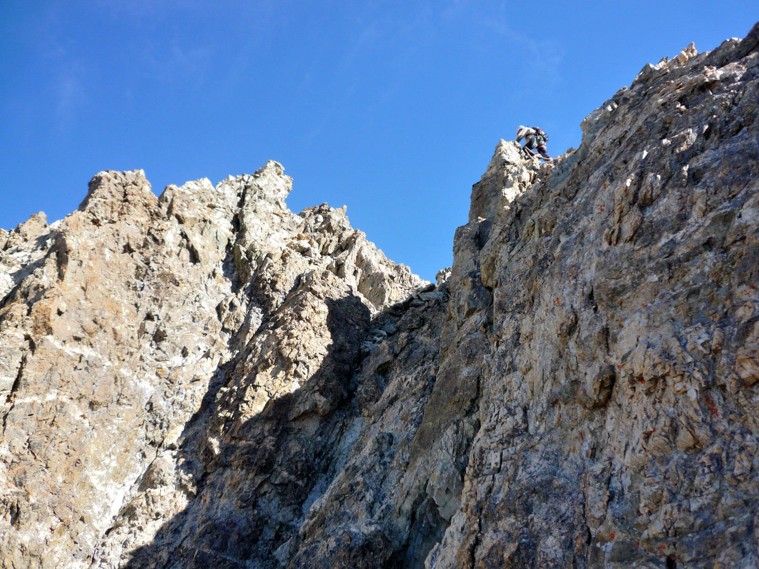 Sur l'arête sommitale