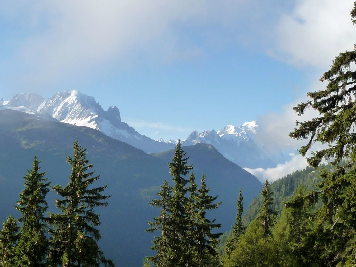 Verte et Mont Blanc au départ