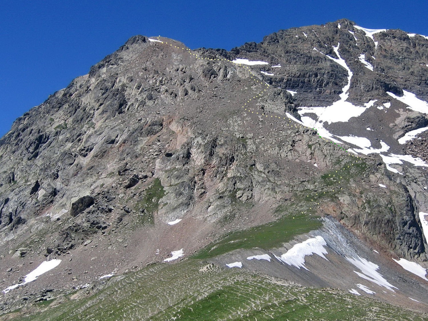 Cime E des Sauvages face E, itinéraire