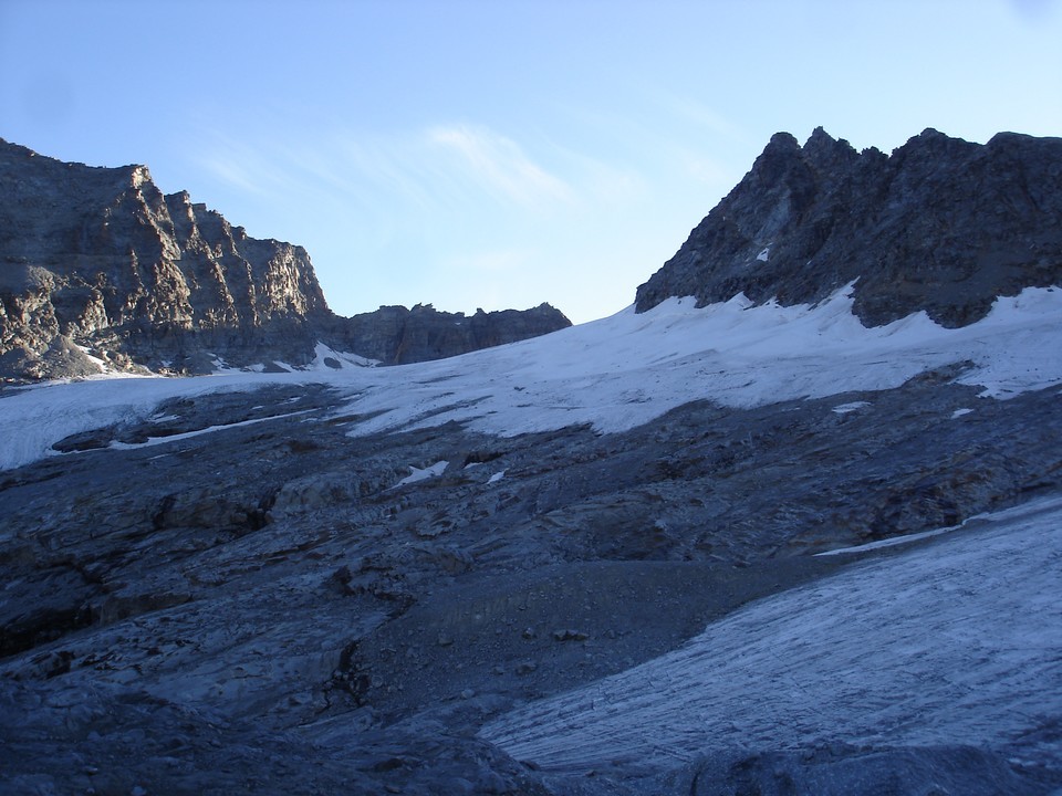 Glacier des sources de l'arc... coupé en deux et bien rétréci