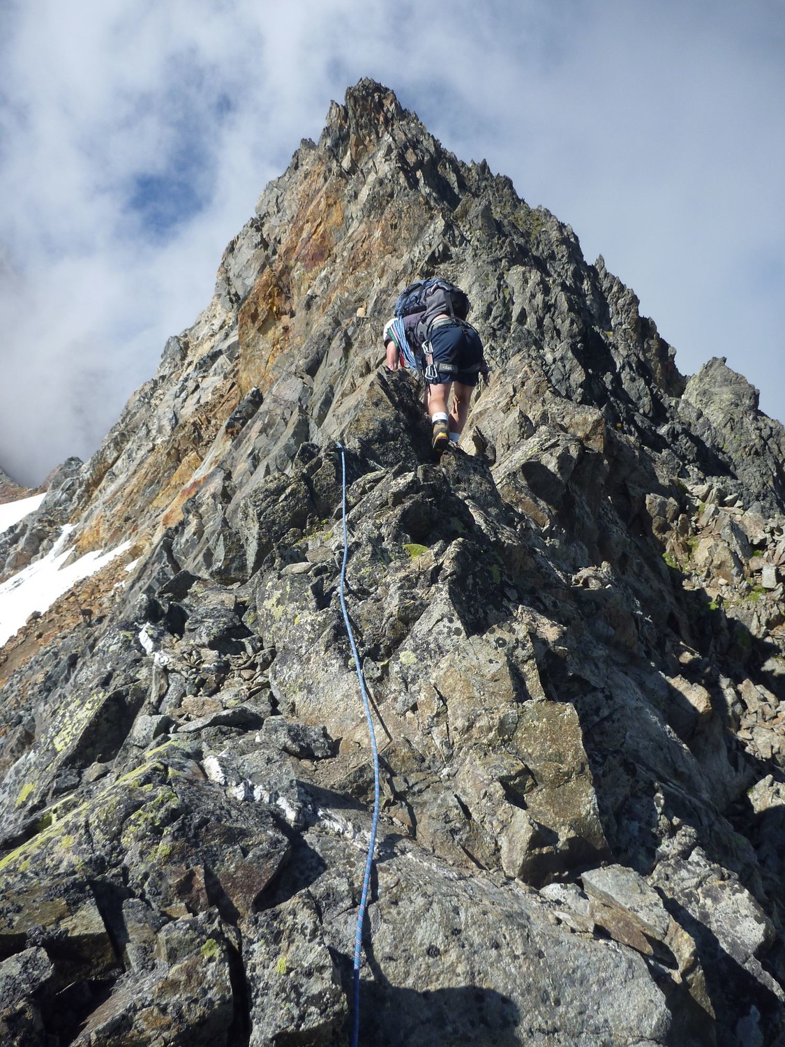 Début de l'arête sud