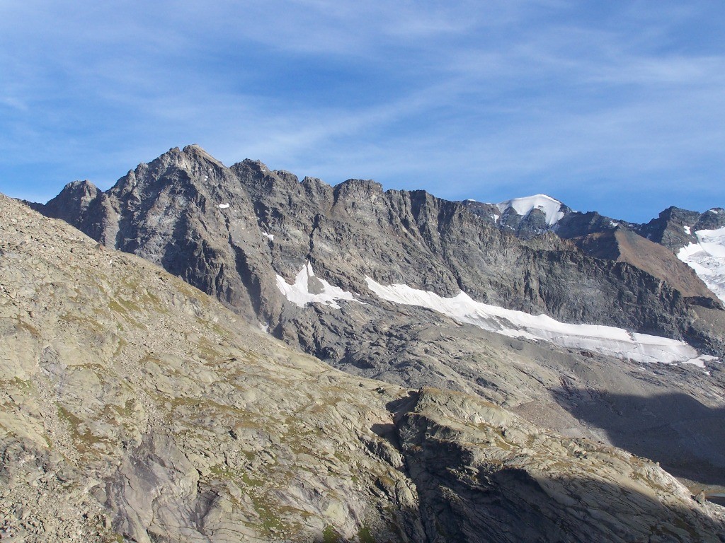 Pointes de Bonneval vu du refuge des Evettes