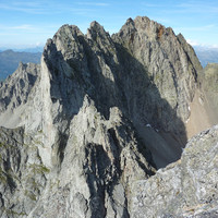 Les 5 dents de l'arête SW du Grand Pic de la Lauzière