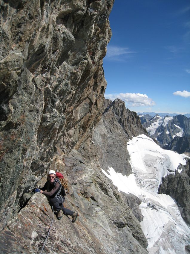 Sur la grande vire avant le couloir